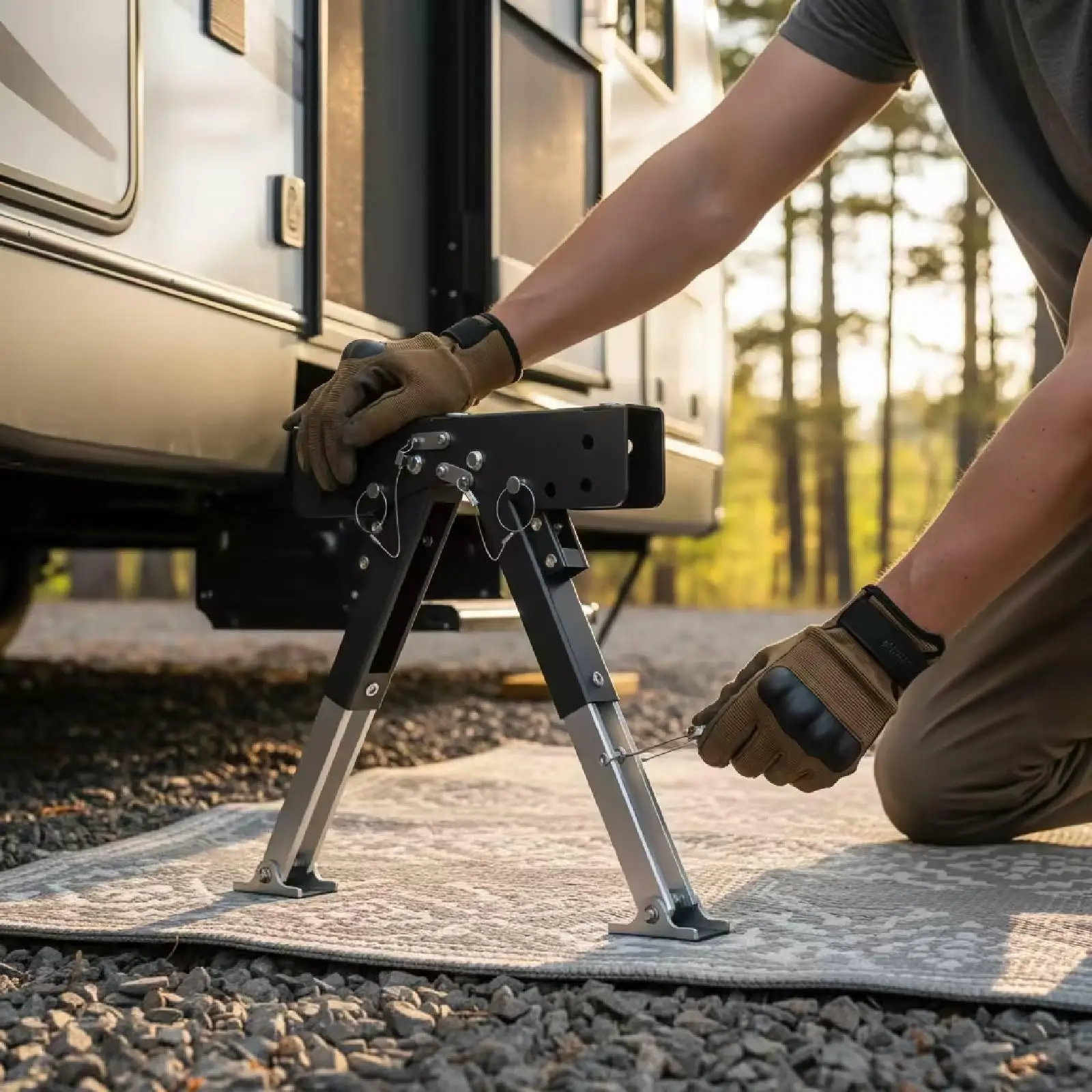 Escalera estabilizadora ajustable para autocaravanas – Resistente - imagen 2