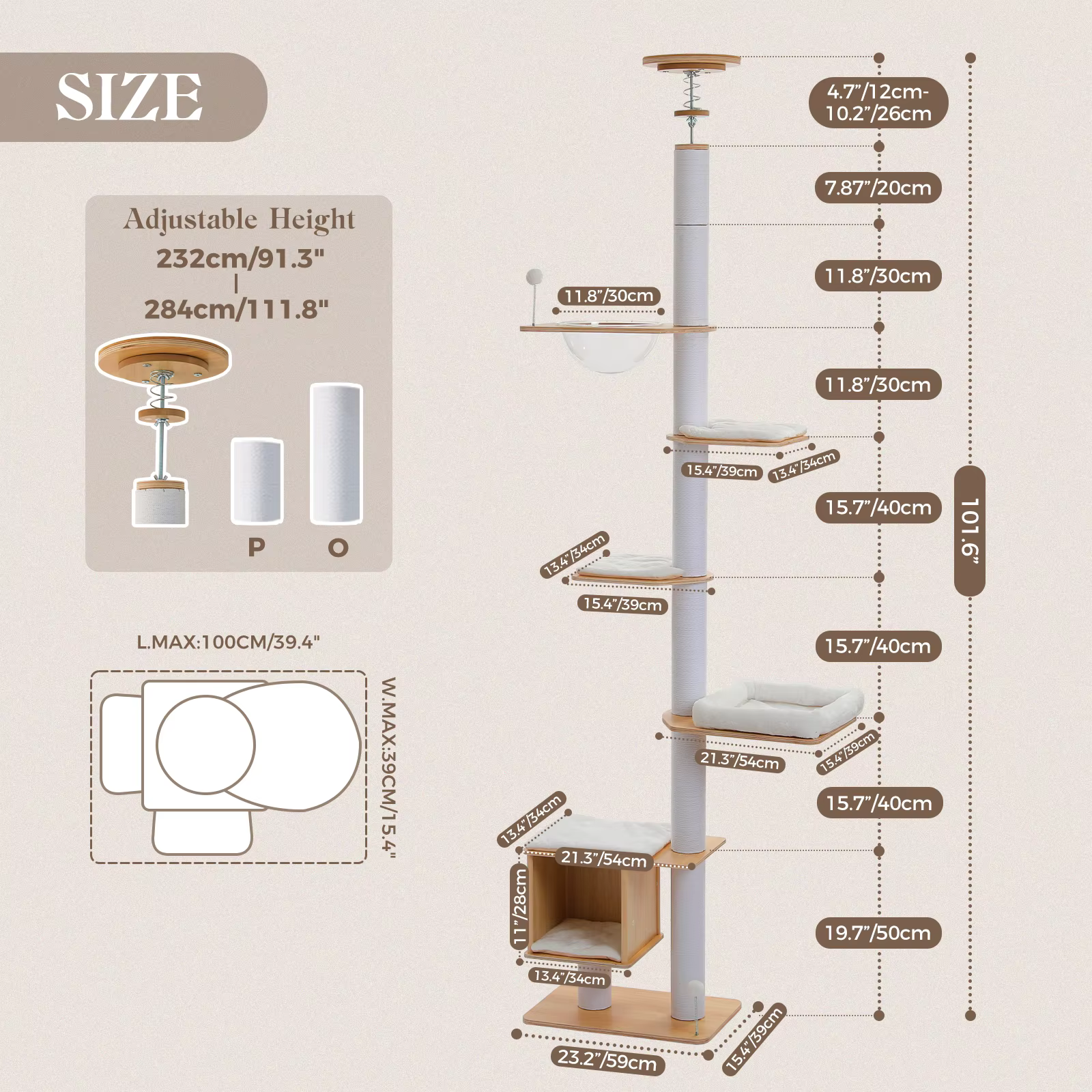 Torre para gatos con niveles y perchas