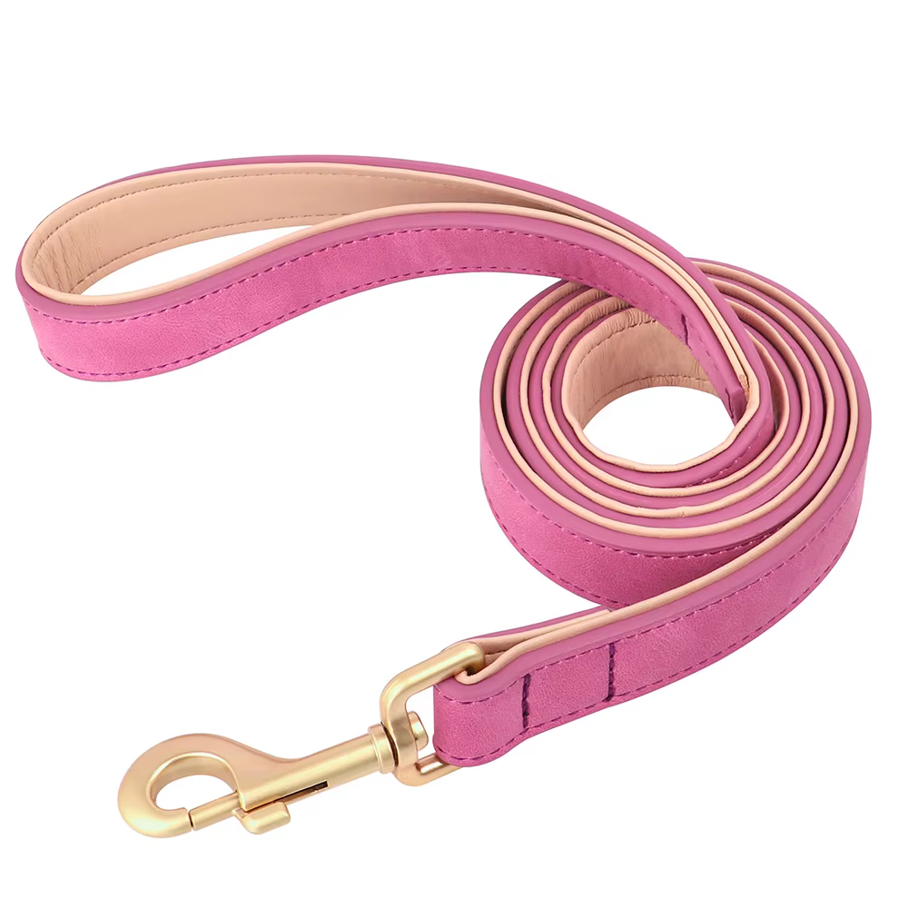 Correa acolchada para perro de cuero PU, extra cómoda y duradera