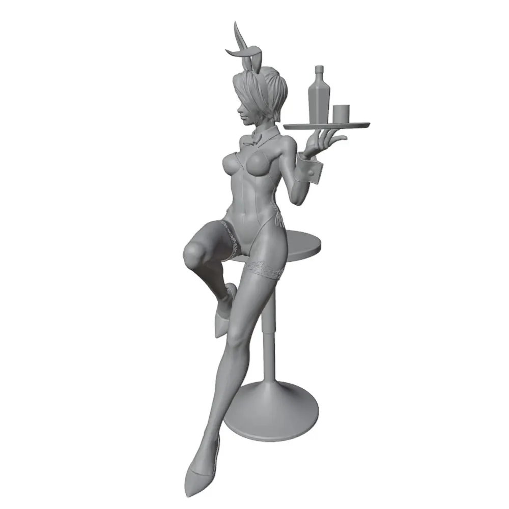 Figura de resina conejita anime 1/24 – Kit DIY sin pintar 75 mm para colección - imagen 3