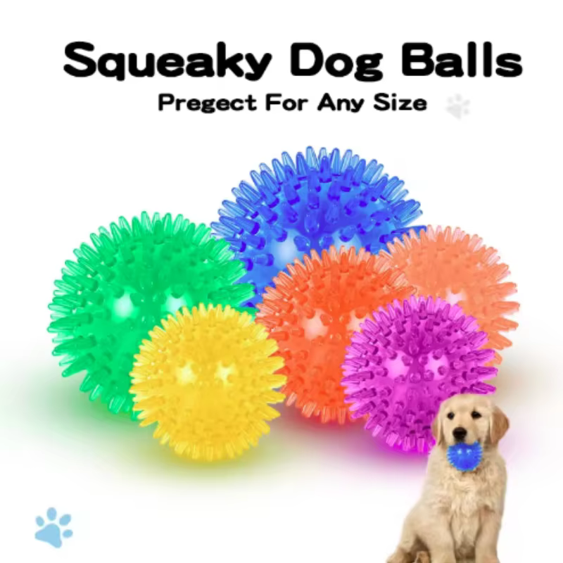 Pelota dental chirriante con púas para perros y gatos - imagen 3