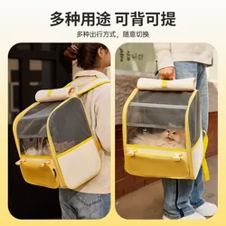 Mochila transportín transpirable para gatos y mascotas pequeñas