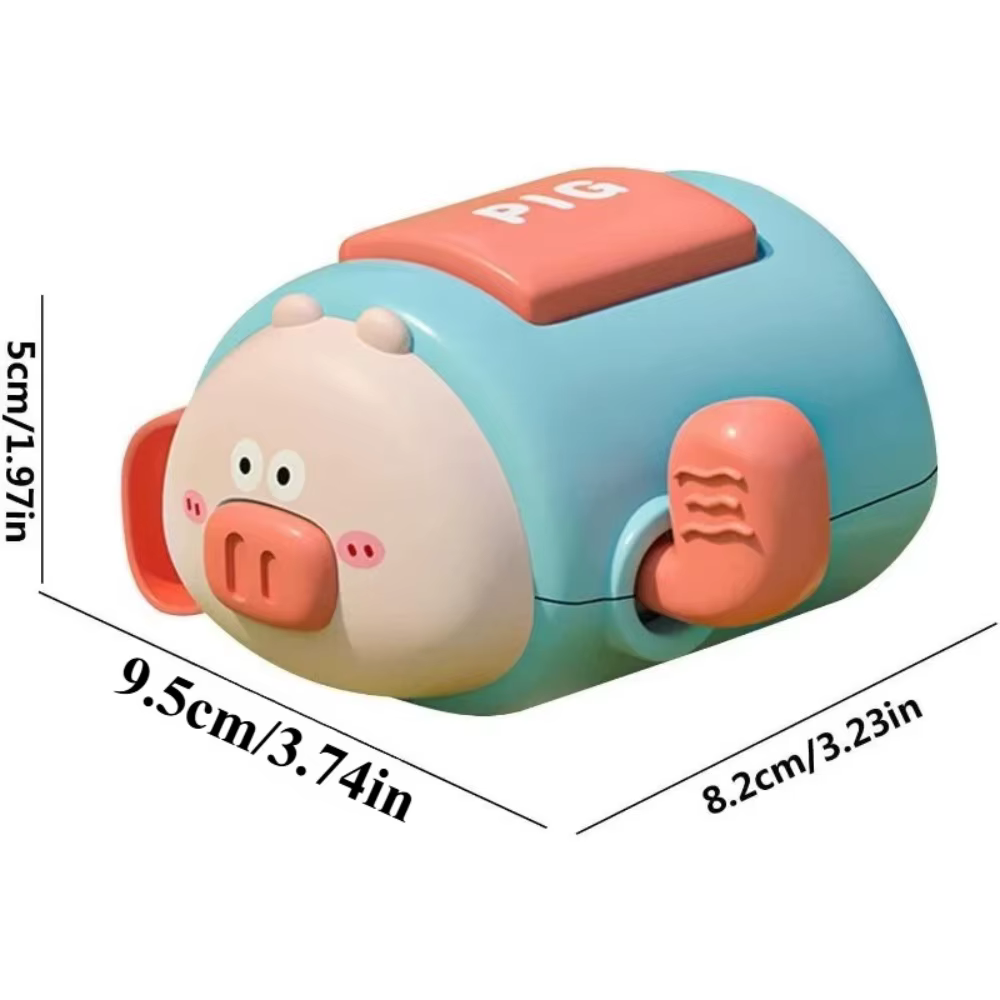 Set de juguetes flotantes para baño infantil – Pato y cerdito con cuerda - imagen 2