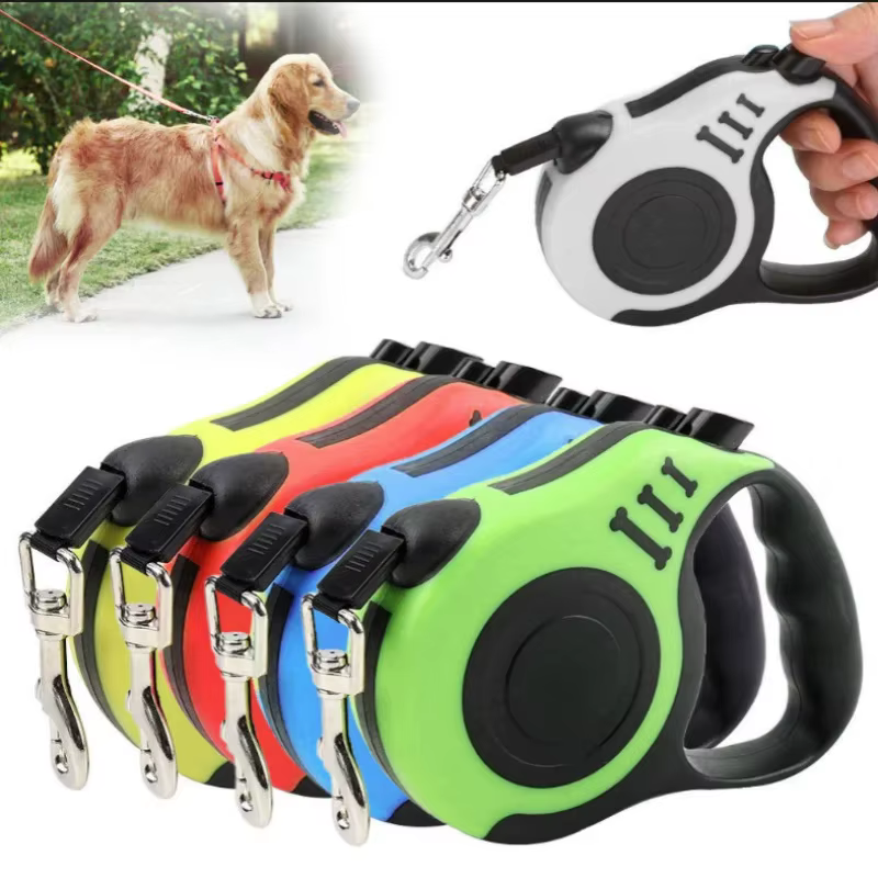 Correa retráctil 5m para perros y gatos – Nylon resistente