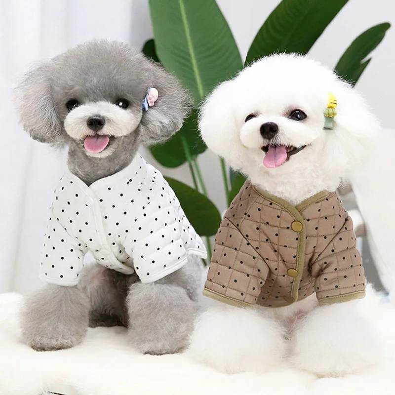 Abrigo XL puesto a un perro de tamaño grande en tono marrón