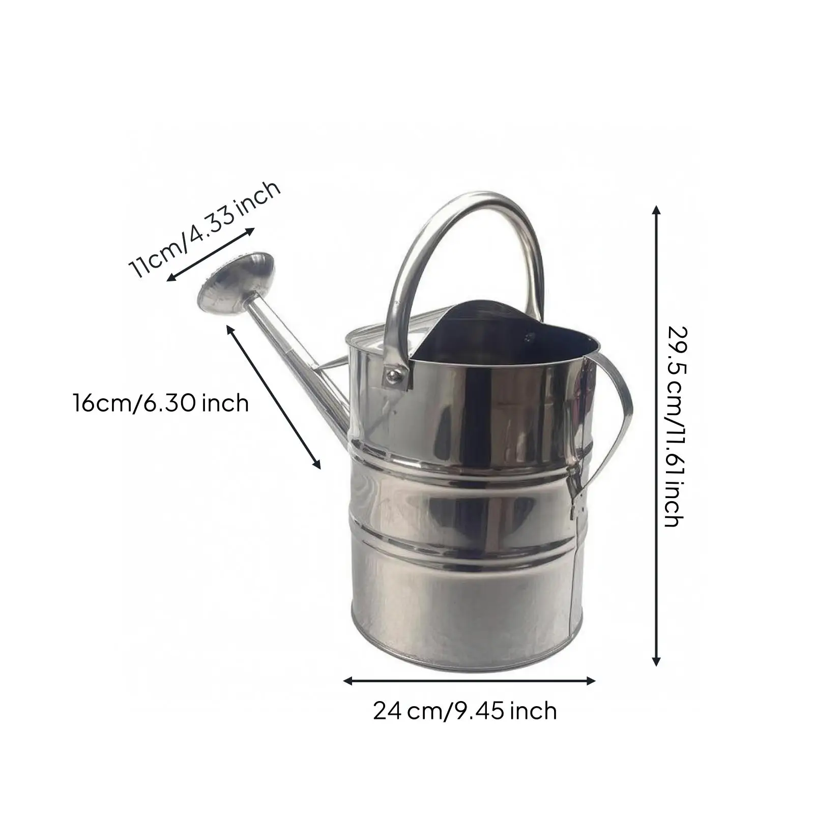 Regadera acero inoxidable con boquilla larga – Para macetas y jardín - imagen 4