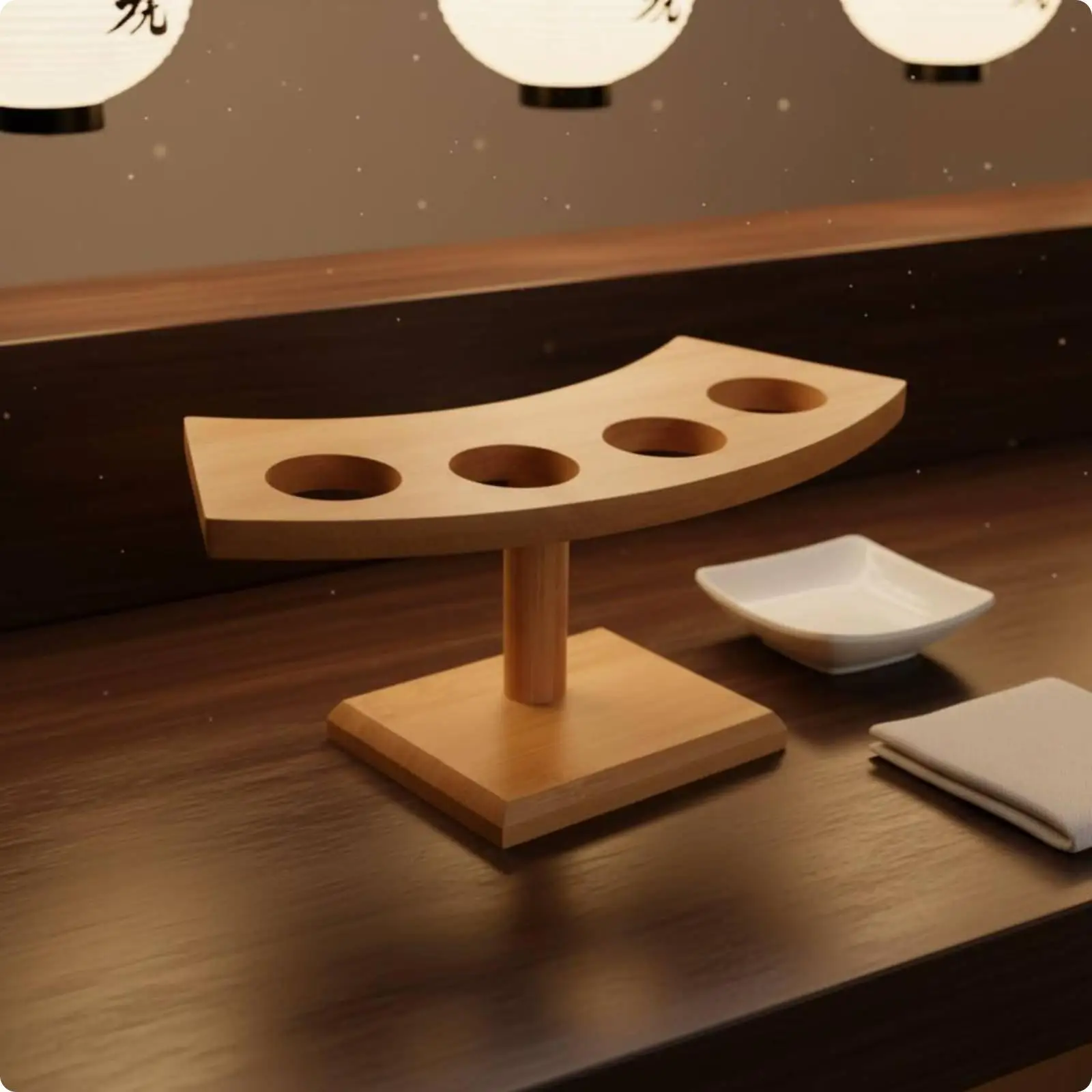 Soporte de Bambú para Sushi – Exhibidor de Rollos con Superficie Pulida - imagen 2