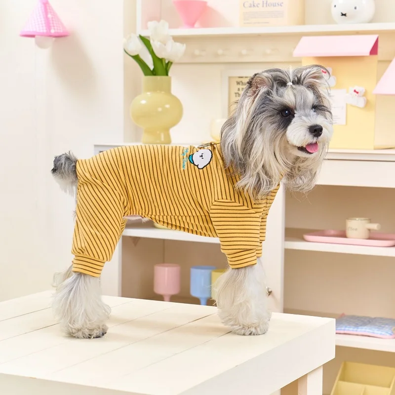 Mono polar a rayas para perros pequeños y gatos – Invierno - imagen 2