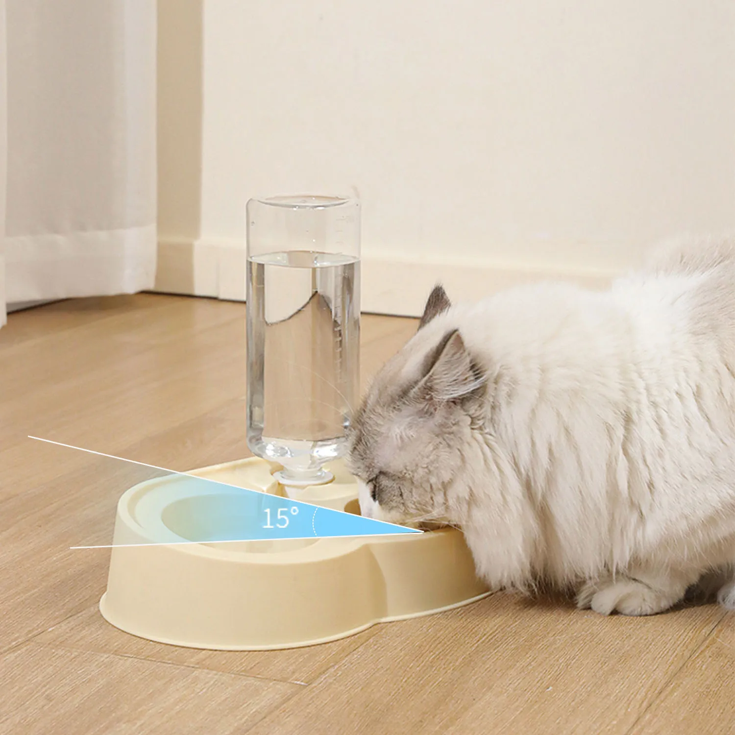 Comedero nube doble para gatos - Bebedero y fuente antidesbordante