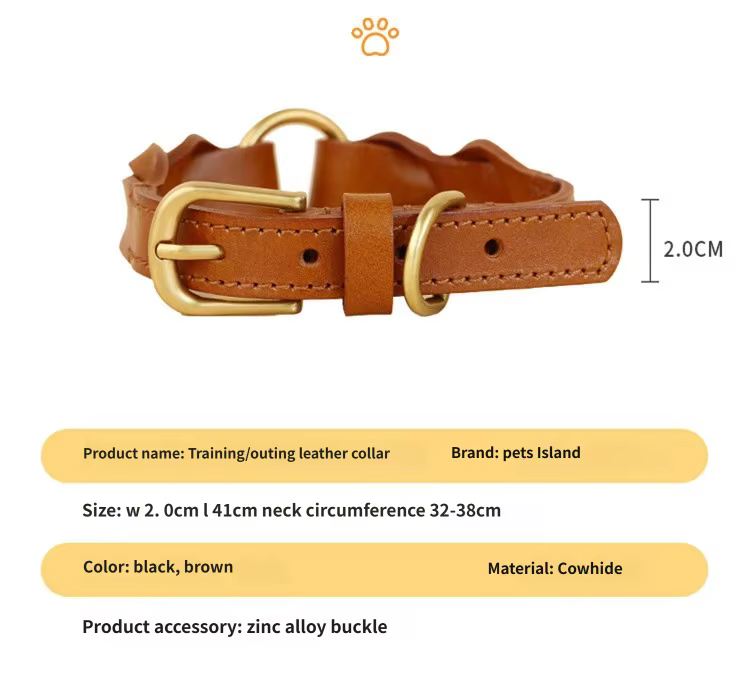 Collar de cuero trenzado vista frontal