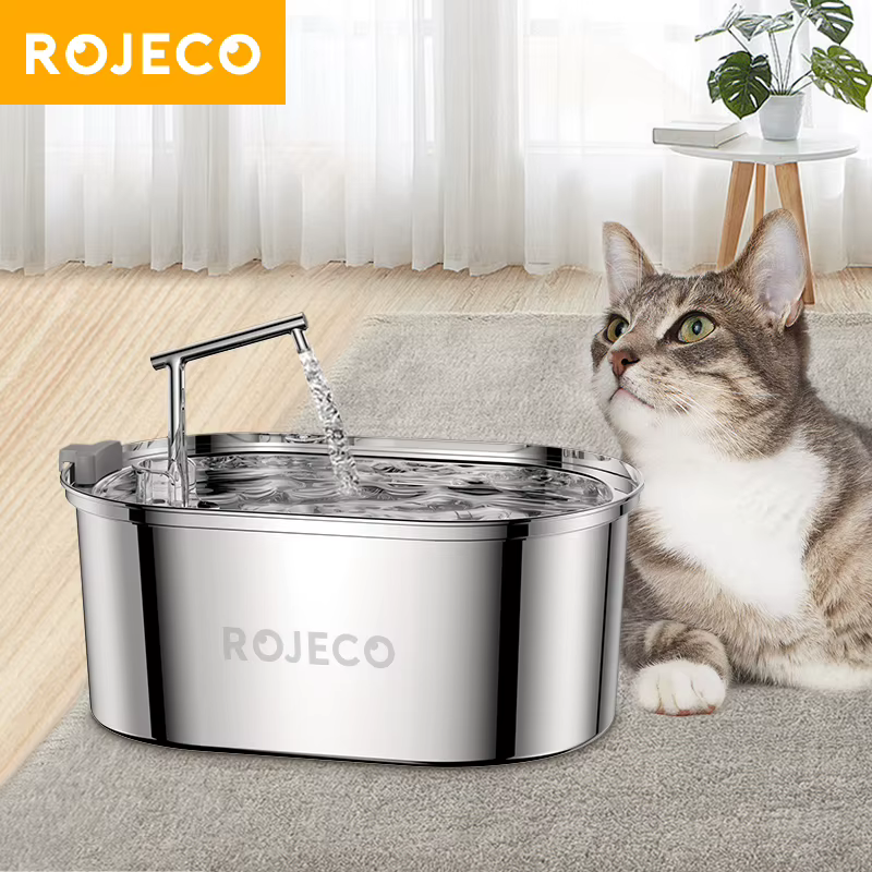 Fuente de agua automática de acero inoxidable para gatos y perros - imagen 5