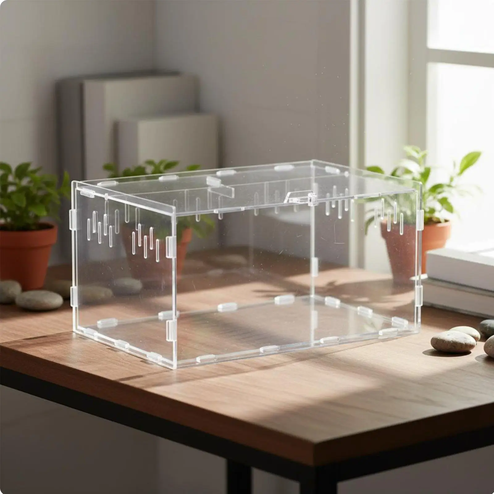 Terrario acrílico alta visibilidad para reptiles – Caja de cría segura - imagen 4