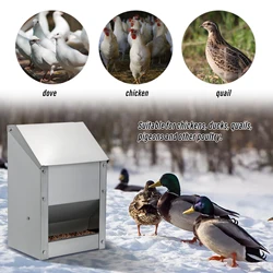 Comedero de acero inoxidable para pollos – Tina con tapa abatible