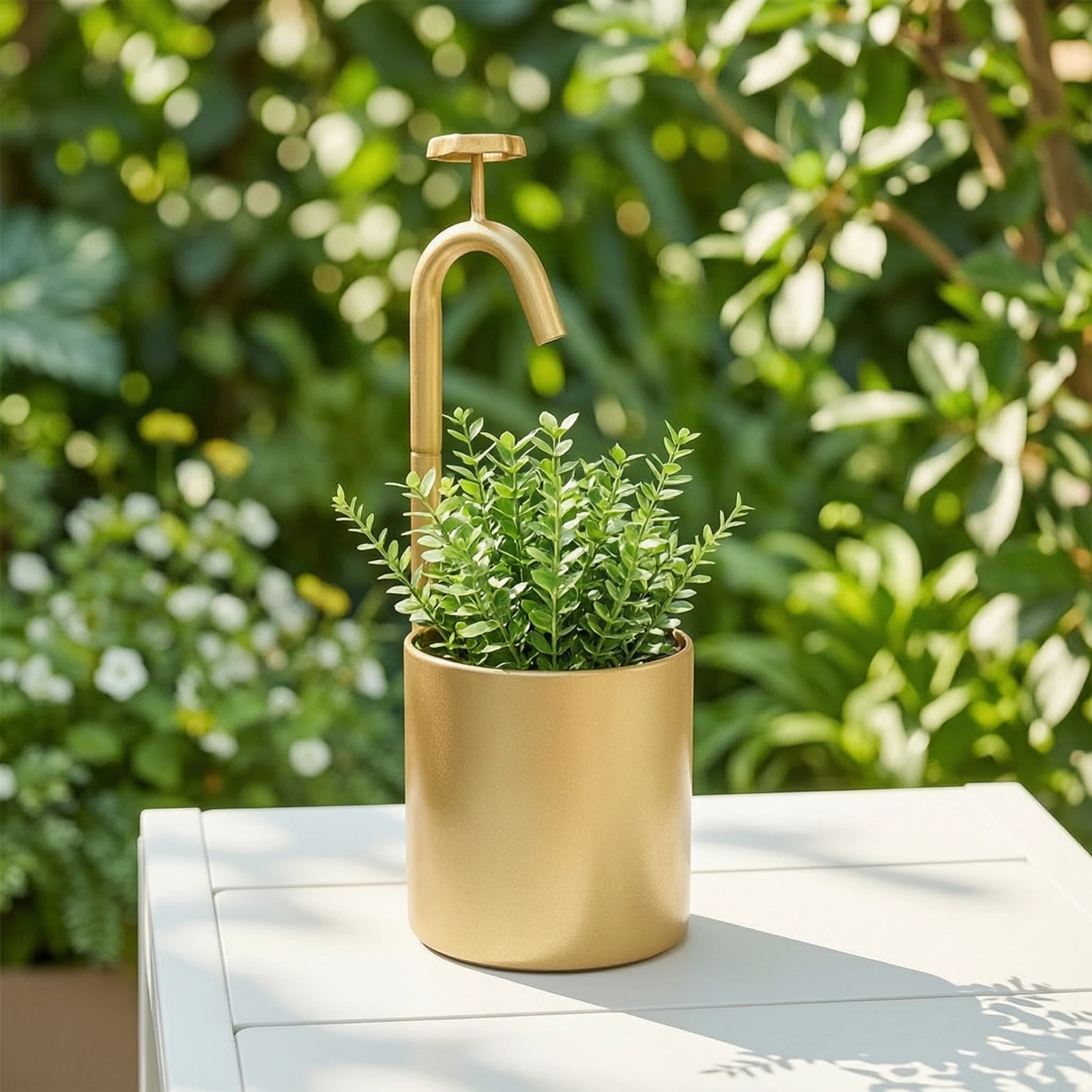 Fuente de agua exterior para perros y gatos – Maceta metálica con grifo - imagen 2