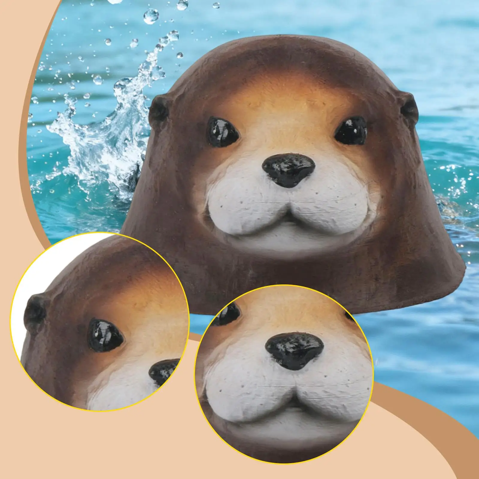 Figura de foca en entorno de jardín