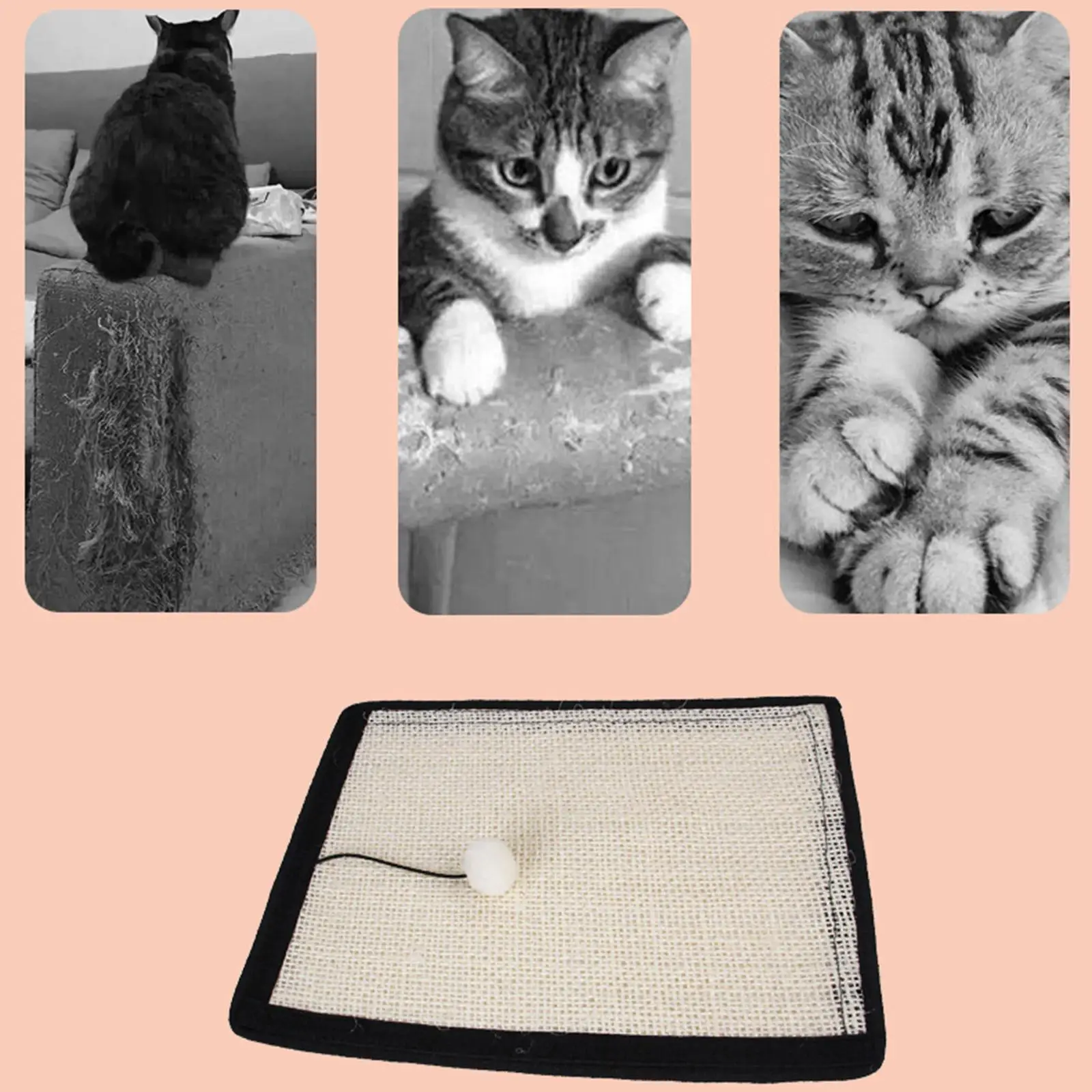 Rascador de sisal para gatos con base antideslizante - imagen 2