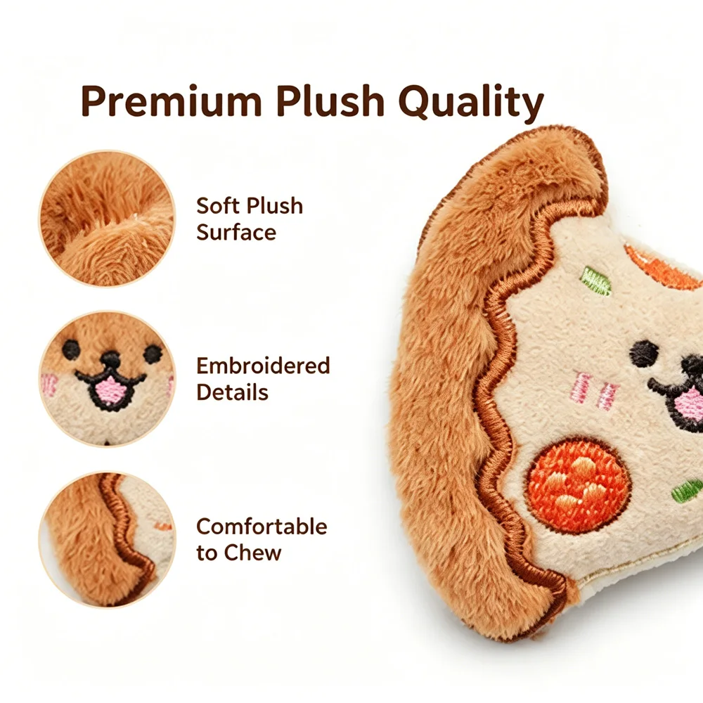 Juguetes de peluche con sonido y forma de comida para perros - imagen 5