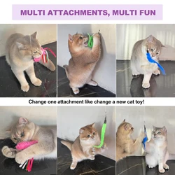 Juguete interactivo retráctil para gatos con varita
