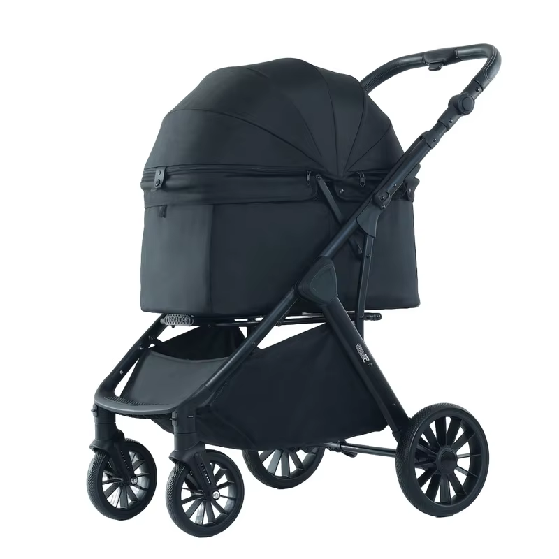 Carrito plegable para perros con freno doble y manejo a un toque - imagen 5