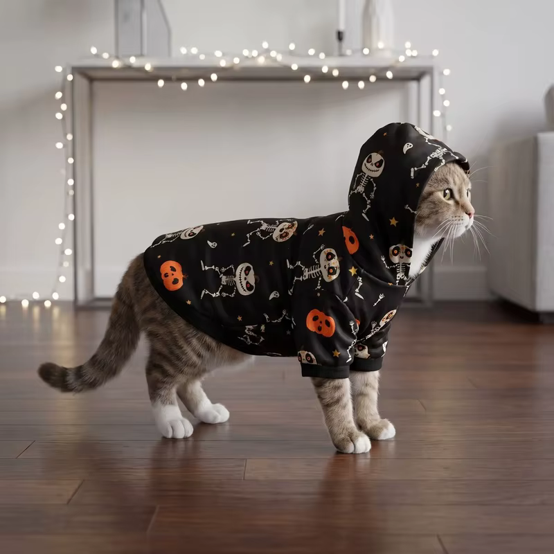 Sudadera Halloween negra con capucha para perros y gatos - imagen 2