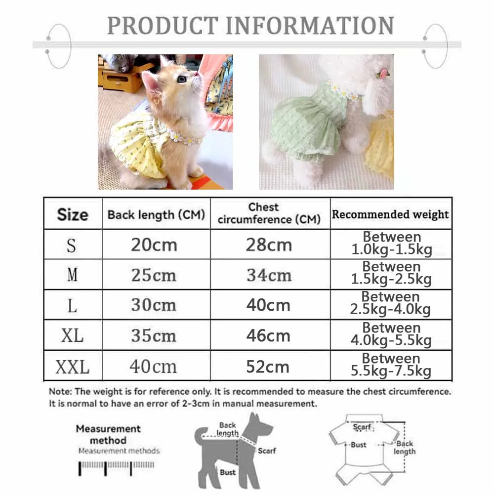 Vestido para gato con detalle de encaje y falda para perro