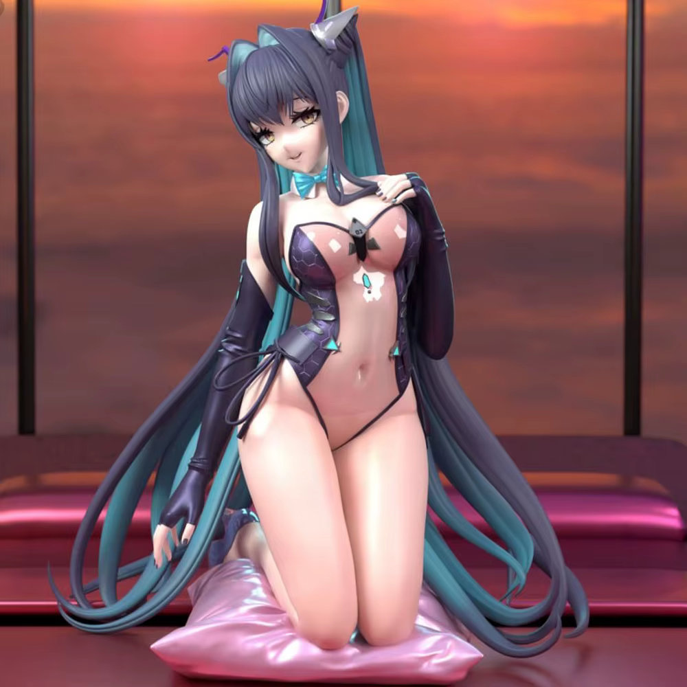 Figura de personaje anime gris impresa en 3D, DIY sin montar - imagen 2