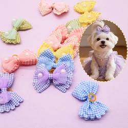 Lazos para pelo de perros y gatos con perlas y banda elástica