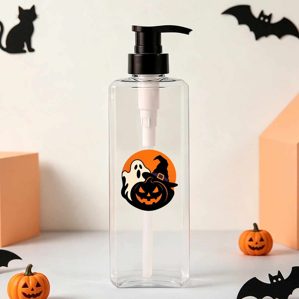 Dispensador de Jabón Halloween con Bomba – Botella Transparente para Champú y Loción - imagen 3