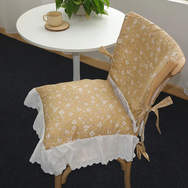 Funda de silla vintage con volantes y bordado floral para el hogar