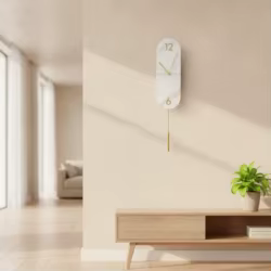 Reloj de pared moderno con péndulo silencioso metal salón