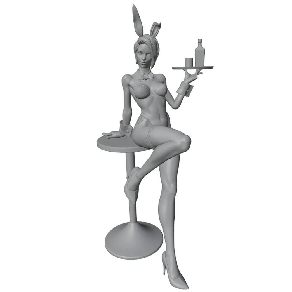 Figura de resina conejita anime 1/24 – Kit DIY sin pintar 75 mm para colección - imagen 2