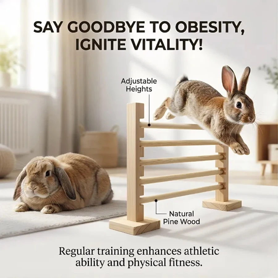 Barra de obstáculos ajustable para conejos y conejillos de Indias - imagen 3