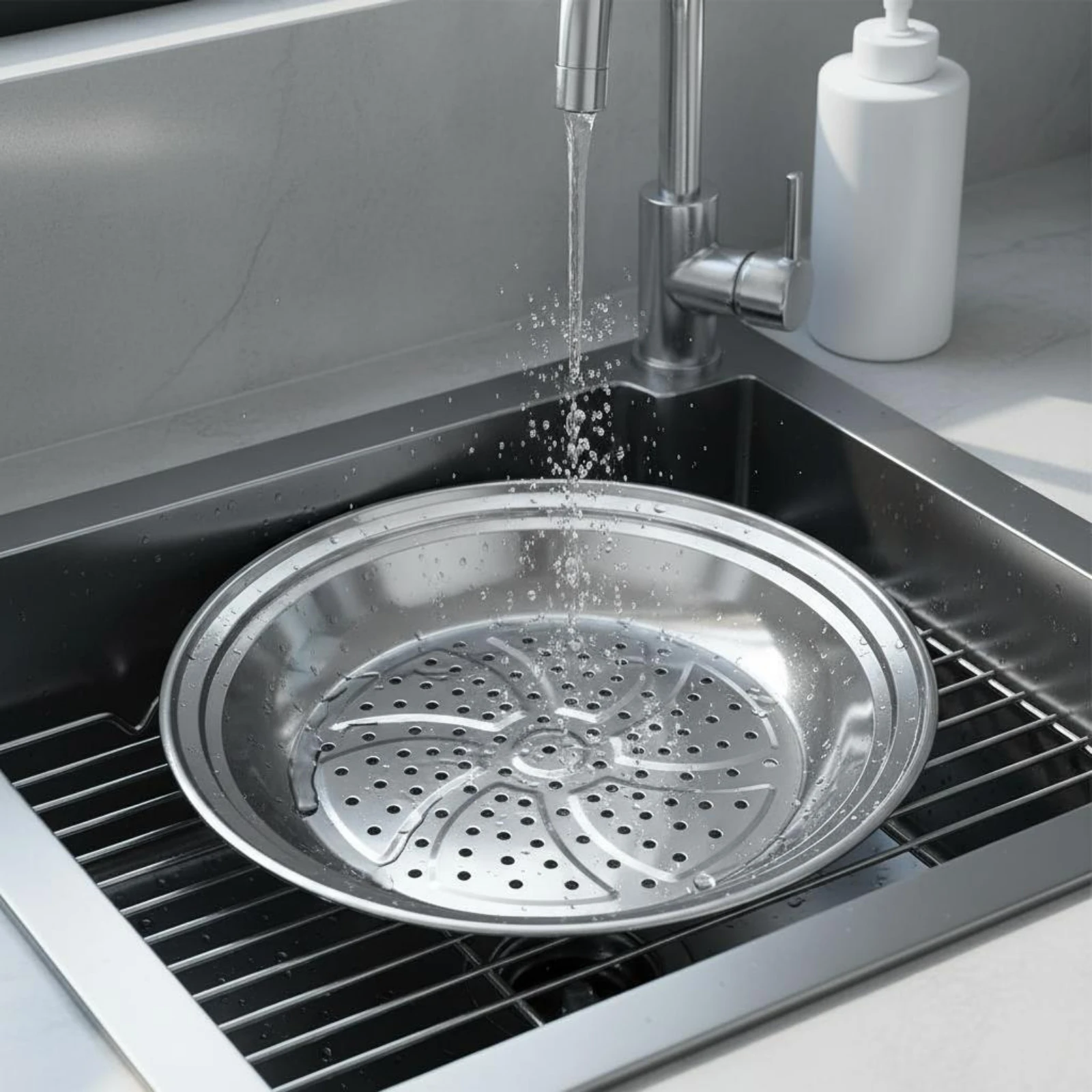 Cesta de vapor inox para comida de gato y perro, apilable - imagen 2