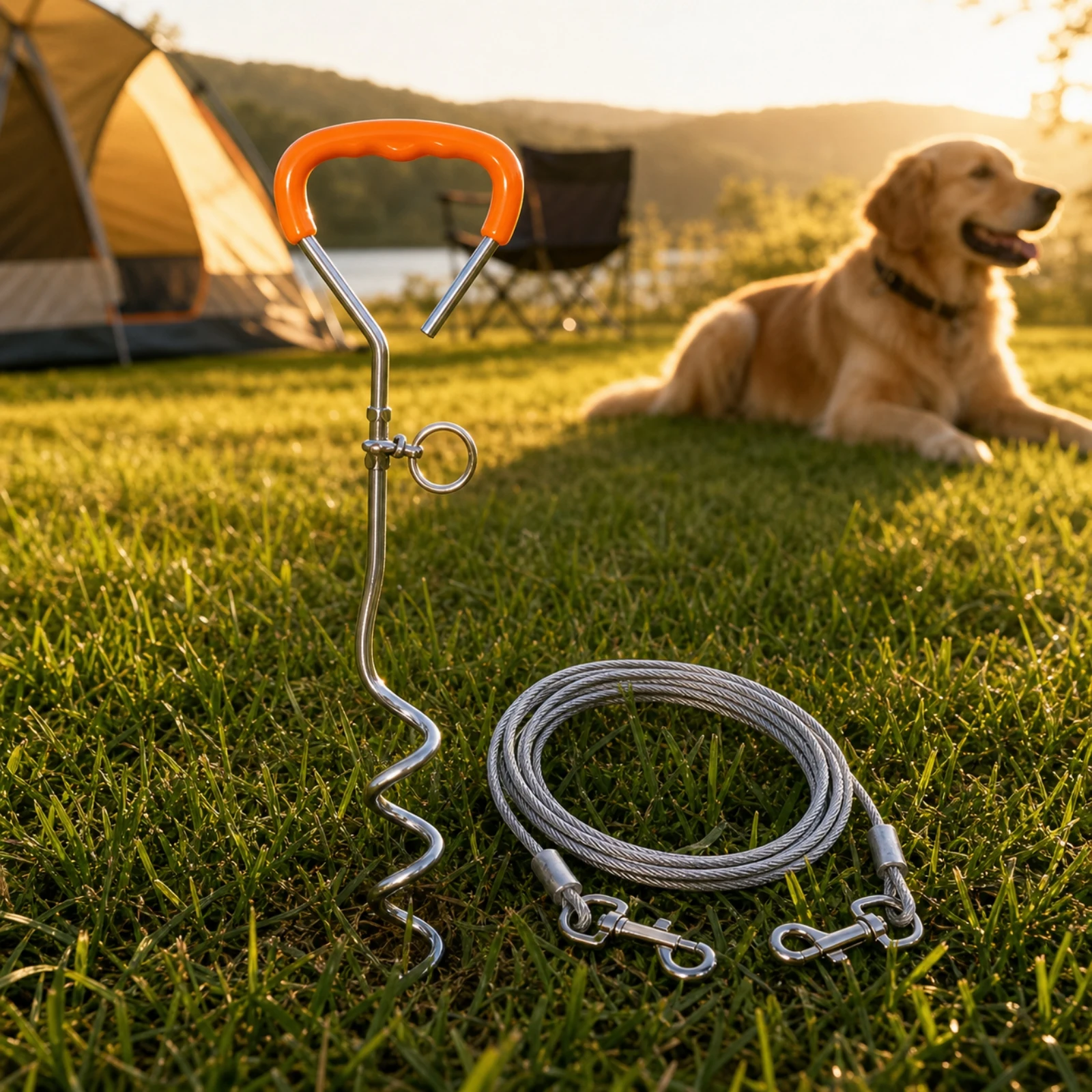 Cable de sujeción para perros resistente al óxido para exterior