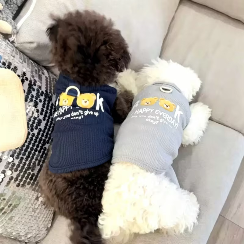 Camiseta verano estampado oso para perros pequeños y gatos - imagen 4