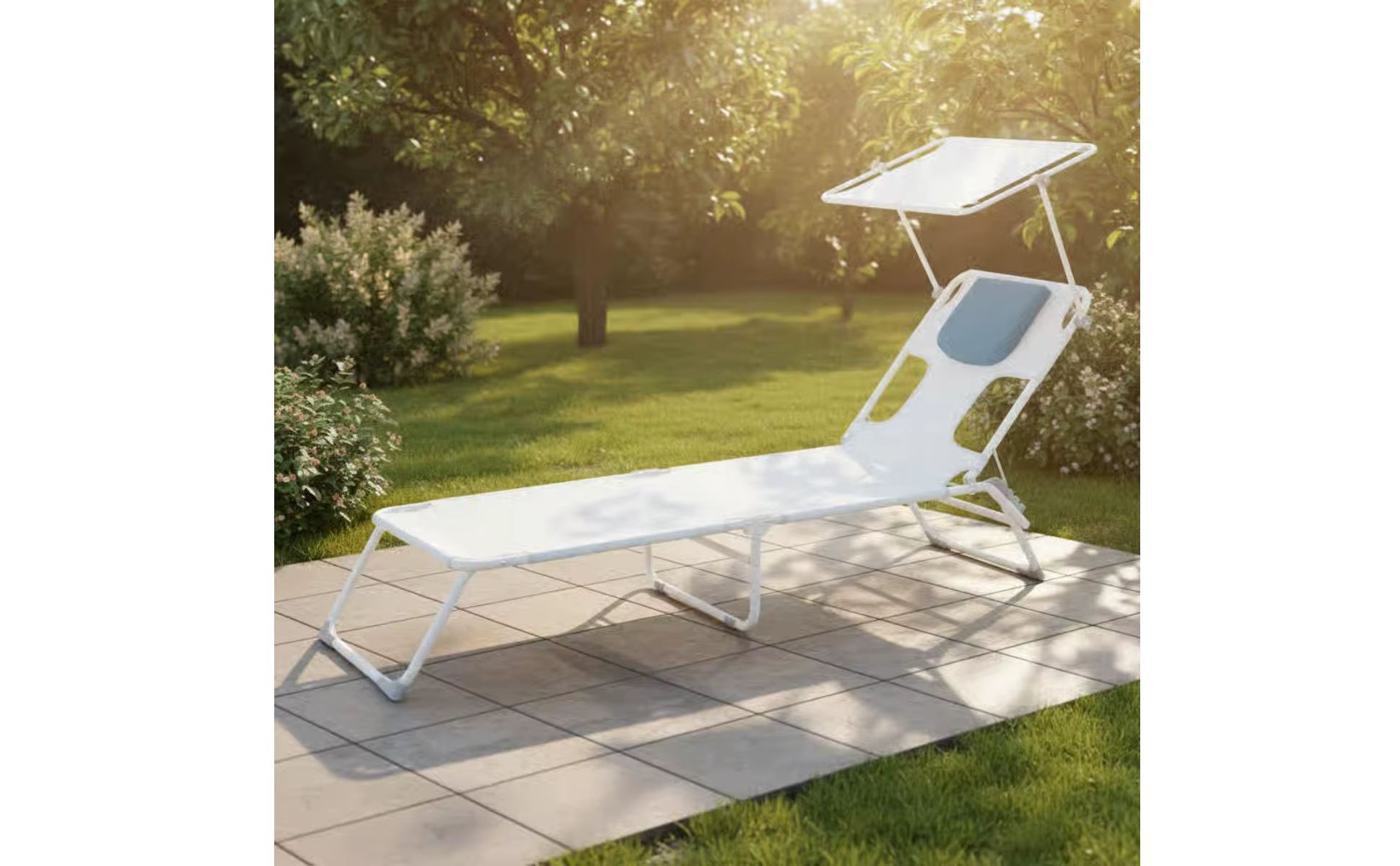 Parasol ajustable y almohada desmontable
