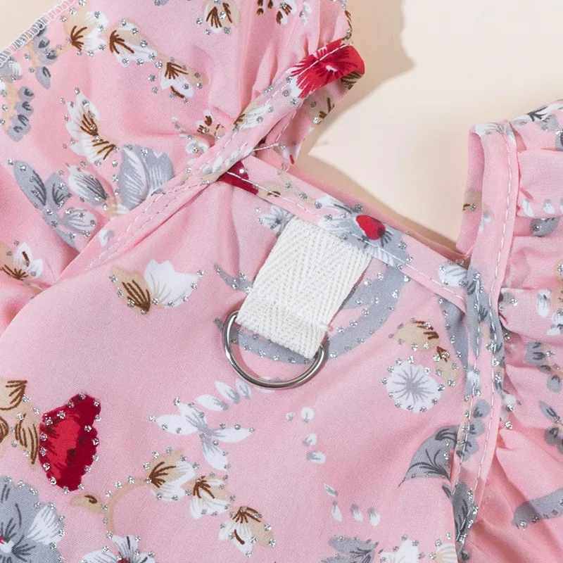 Vestido hawaiano con volantes para perro pequeño – Estampado tropical de verano - imagen 3