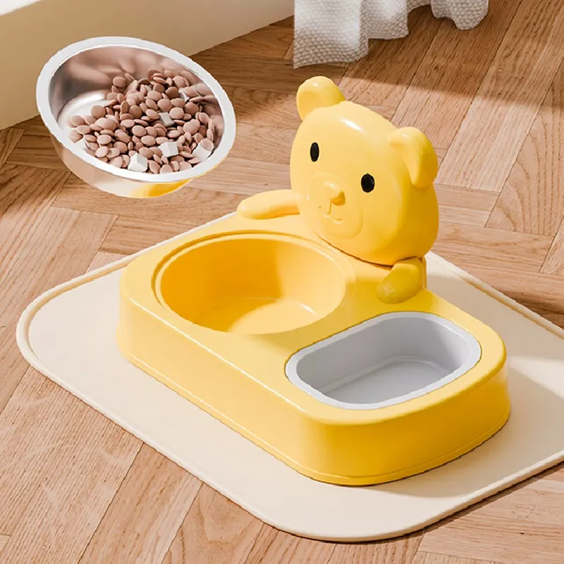 Comedero Doble Acero Inoxidable para Perros y Gatos – Antideslizante - imagen 2