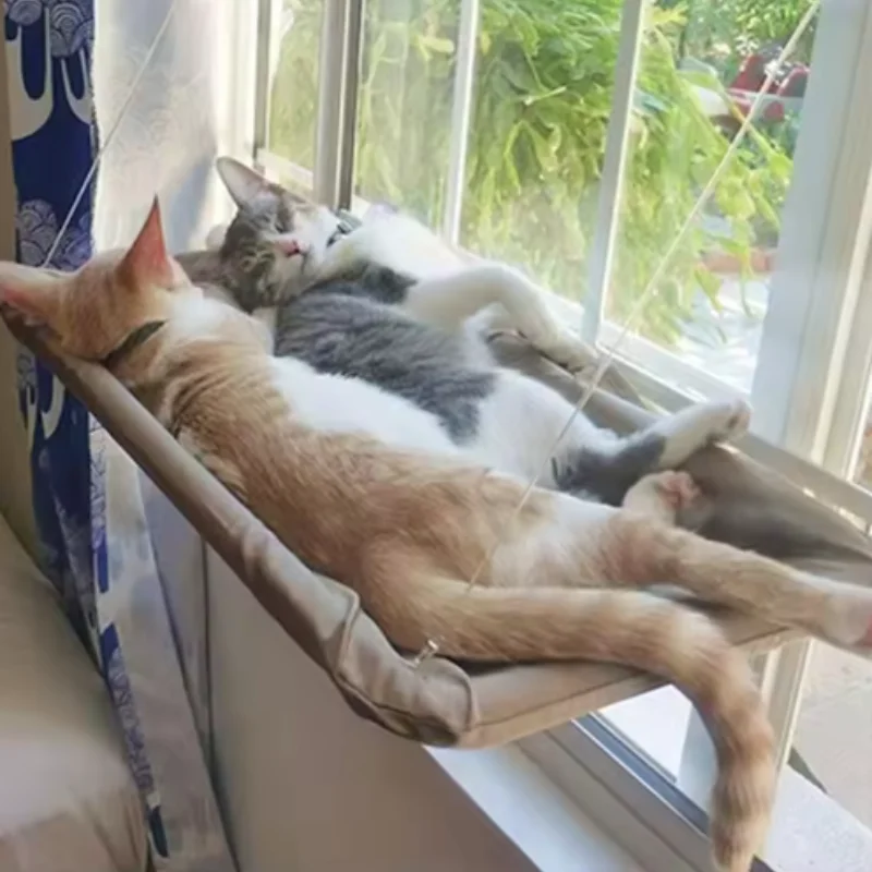 Cama colgante para gatos con hamaca de ventana y escalerilla - imagen 2