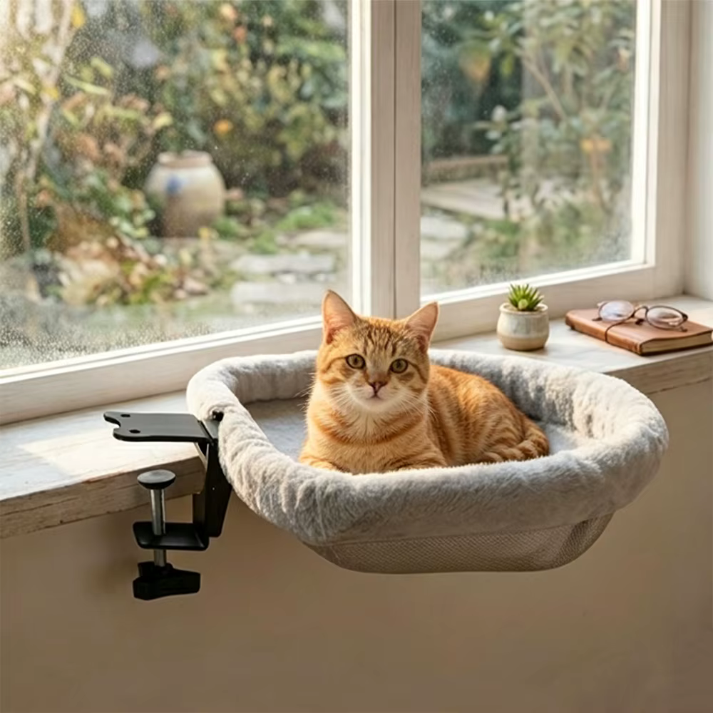 Hamaca ajustable para gatos: cama colgante de felpa suave acogedora - imagen 5