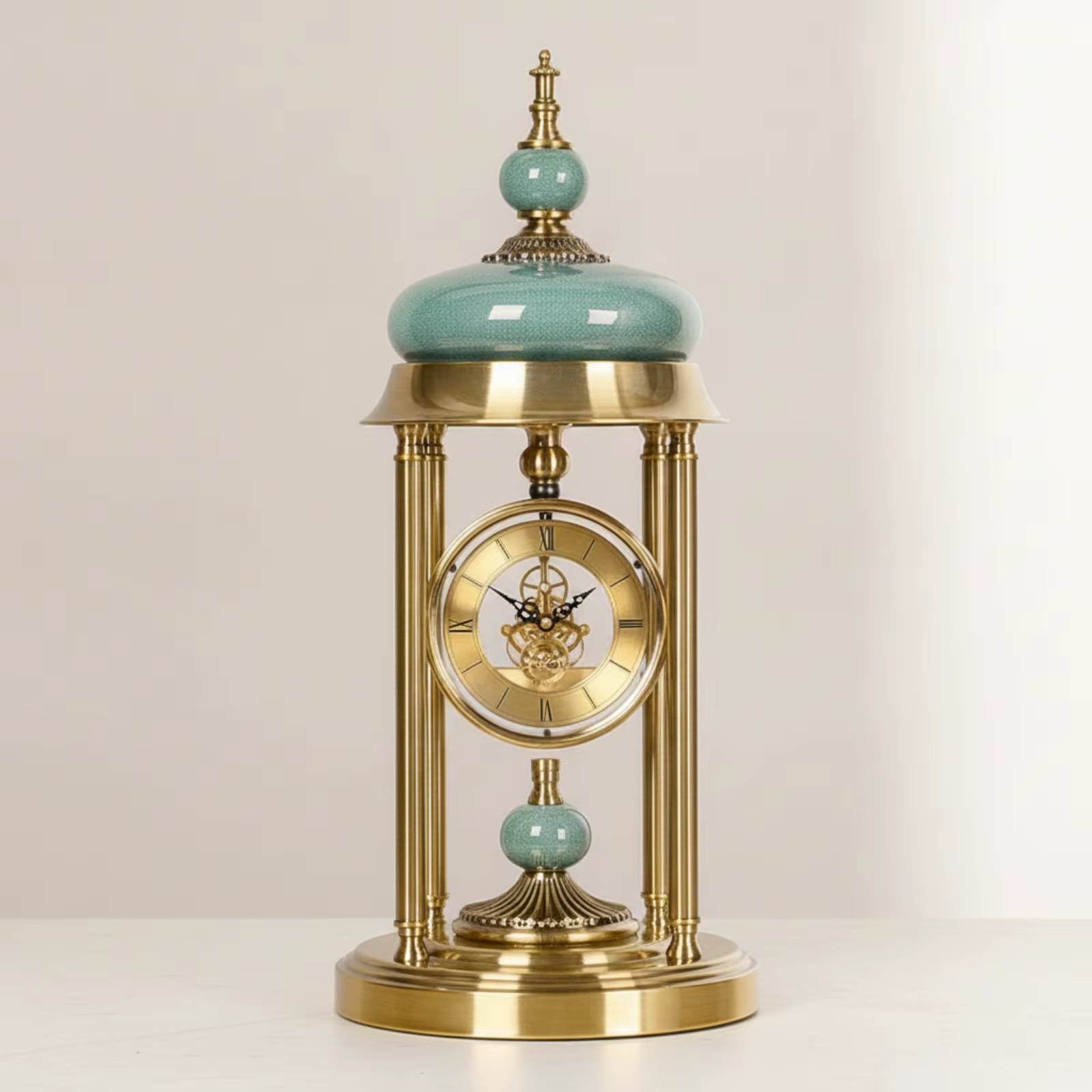 Reloj de Mesa de Cuarzo con Números Romanos – Estilo Europeo Antiguizado para Hogar - imagen 3