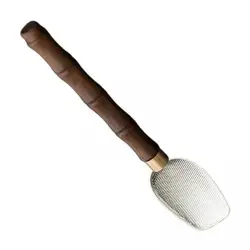 Cuchara té larga acero y madera – Mango cobre martillado artesanal