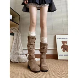 Botas vaqueras retro para mujer – Tacon grueso y hebilla