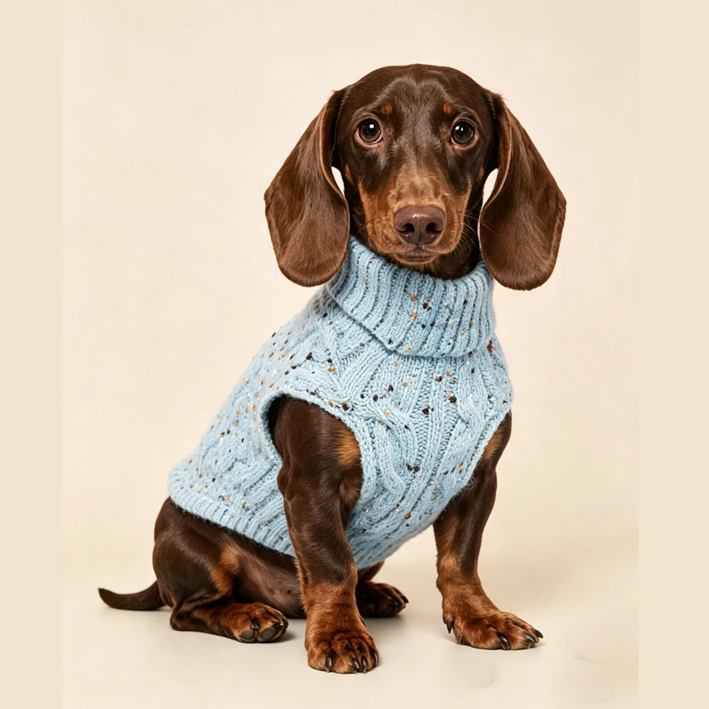 Suéter cálido con purpurina para perro salchicha Dachshund - imagen 3