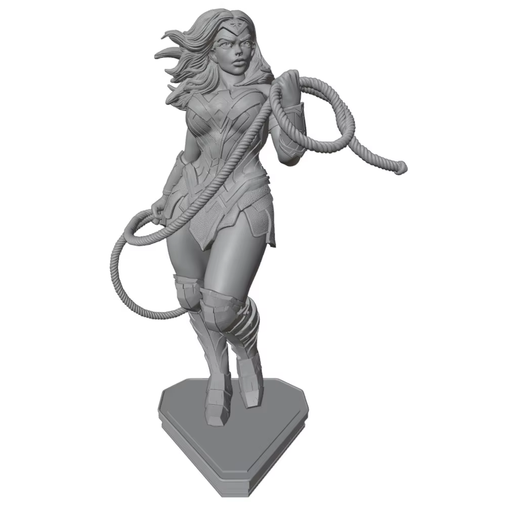 Estatua figura de anime en 3D gris, hecha a mano sin montar - imagen 5