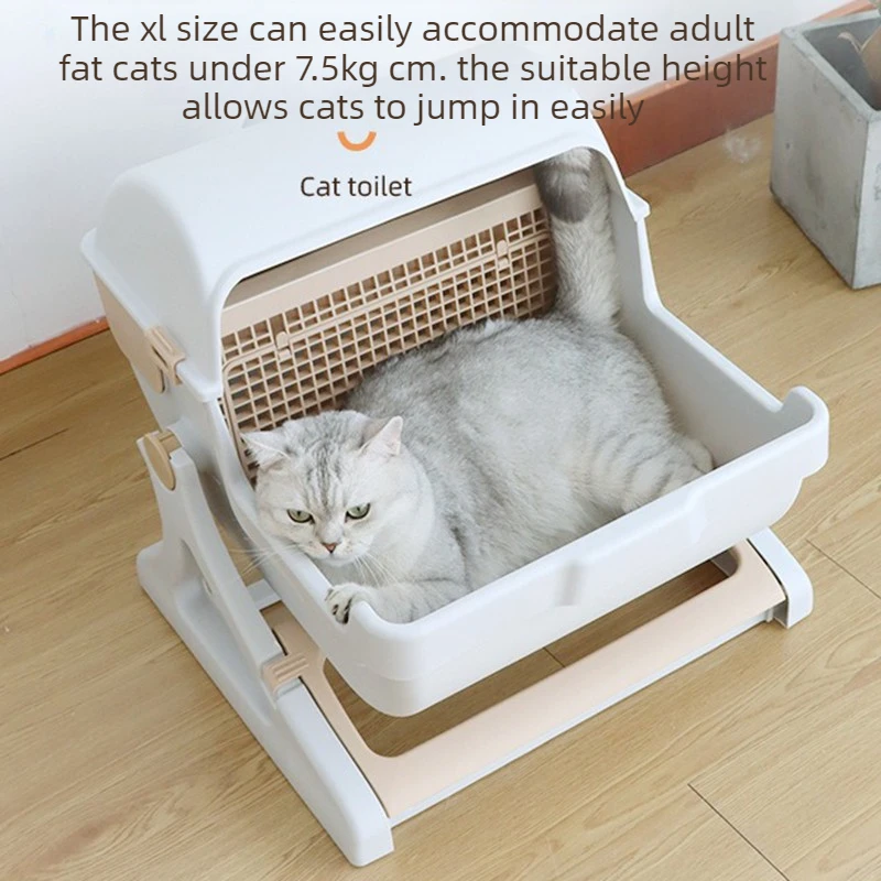 Caja de arena semiautomática grande con recolector oculto para gatos - imagen 2