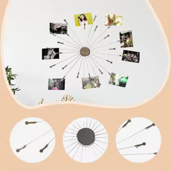 Portafotos creativo de metal con clip para notas y tarjetas, colgante de pared