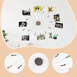 Portafotos creativo de metal con clip para notas y tarjetas, colgante de pared
