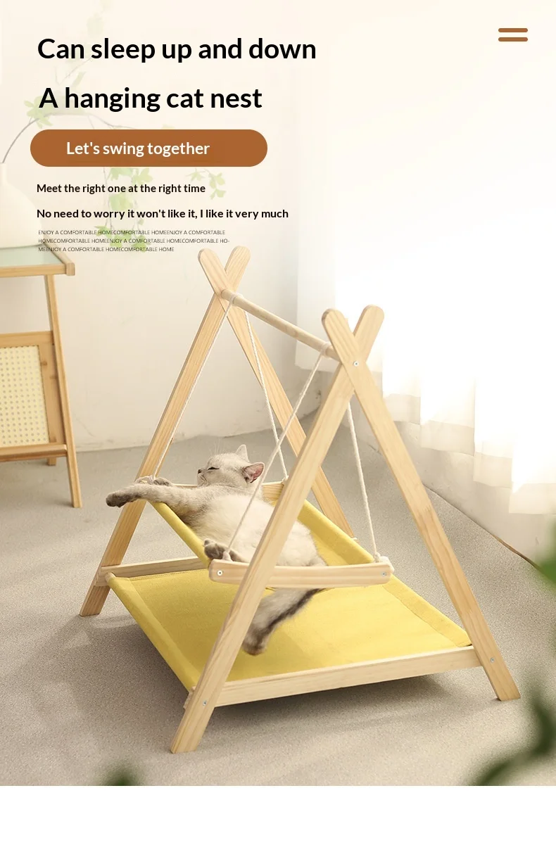Hamaca triangular colgante de doble capa para gatos