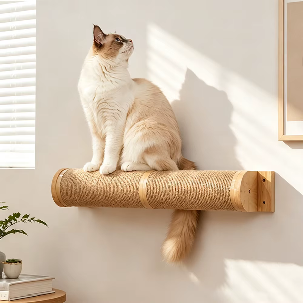 Rascador de Pared para Gatos con Cuerda de Sisal – Columnas Reforzadas para Gatos Grandes